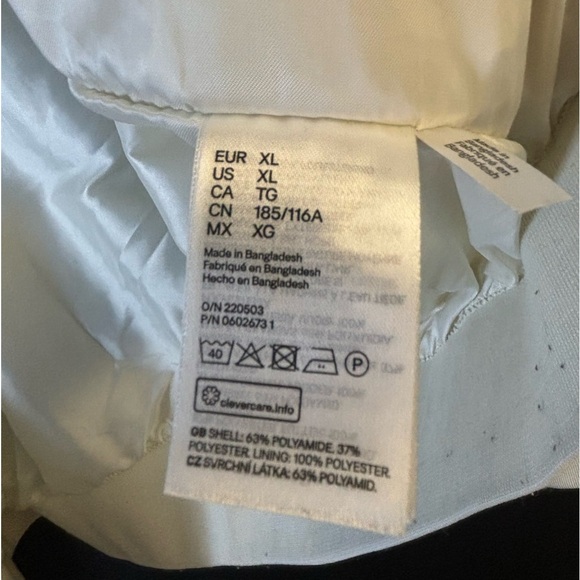 H&M White XL Bomber Jacket Zip - Picture 3 of 9